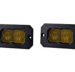 Врезные противотуманные желтые LED-модули SS2 Pro с янтарной подсветкой